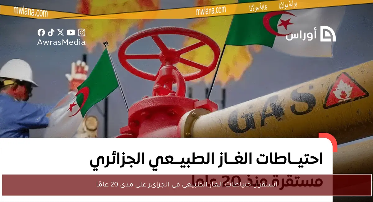 استقرار احتياطات الغاز الطبيعي في الجزائر على مدى 20 عامًا