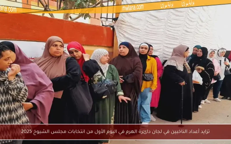 تزايد أعداد الناخبين في لجان دائرة الهرم في اليوم الأول من انتخابات مجلس الشيوخ 2025