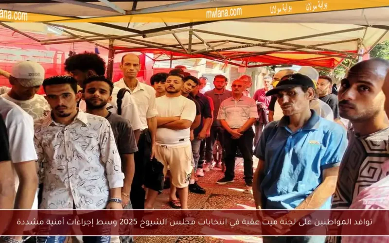 توافد المواطنين على لجنة ميت عقبة في انتخابات مجلس الشيوخ 2025 وسط إجراءات أمنية مشددة