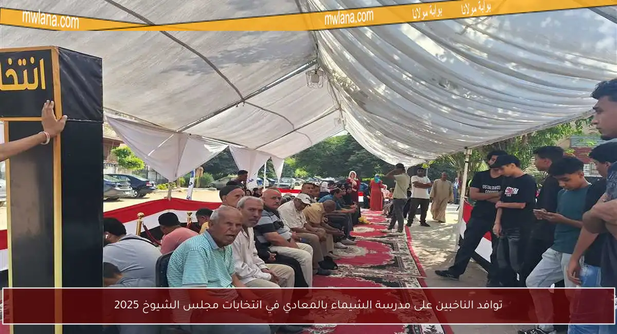 توافد الناخبين على مدرسة الشيماء بالمعادي في انتخابات مجلس الشيوخ 2025