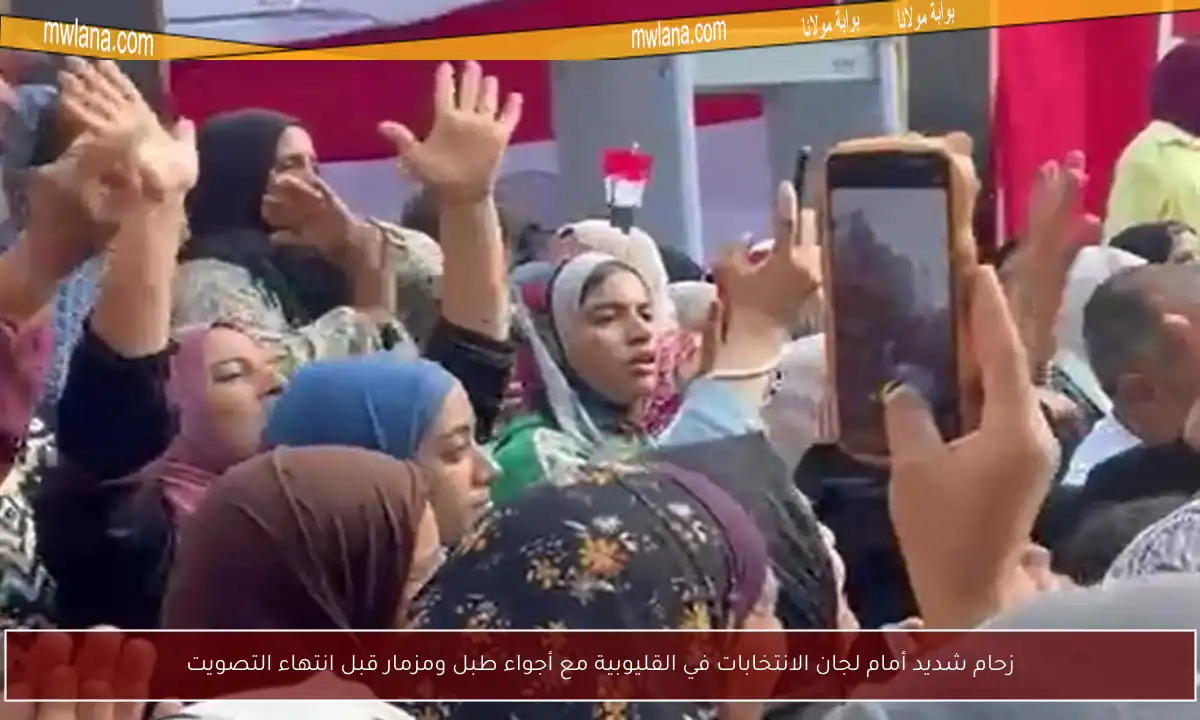 زحام شديد أمام لجان الانتخابات في القليوبية مع أجواء طبل ومزمار قبل انتهاء التصويت