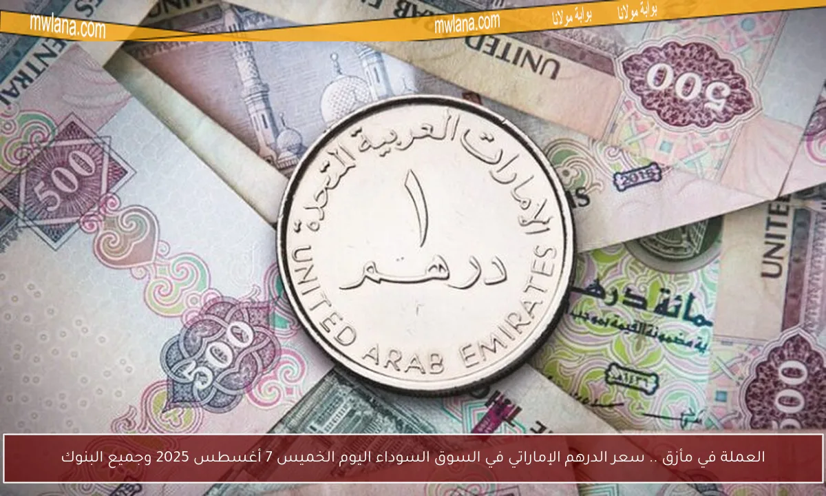 العملة في مأزق .. سعر الدرهم الإماراتي في السوق السوداء اليوم الخميس 7 أغسطس 2025 وجميع البنوك