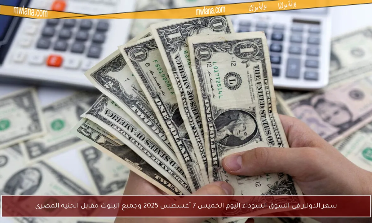 سعر الدولار في السوق السوداء اليوم الخميس 7 أغسطس 2025 وجميع البنوك مقابل الجنيه المصري