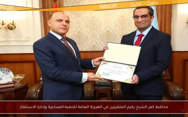 محافظ كفر الشيخ يكرم المتميزين في الهيئة العامة للتنمية الصناعية وإدارة الاستثمار