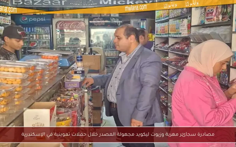 مصادرة سجائر مهربة وزيوت ليكويد مجهولة المصدر خلال حملات تموينية في الإسكندرية