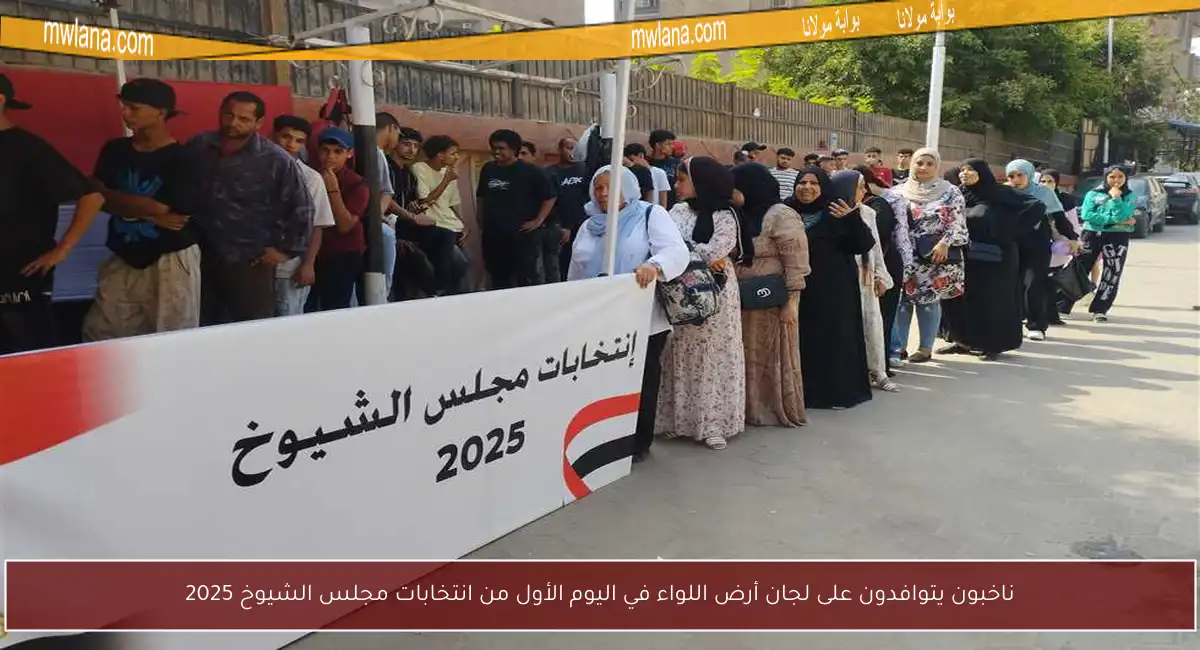 ناخبون يتوافدون على لجان أرض اللواء في اليوم الأول من انتخابات مجلس الشيوخ 2025